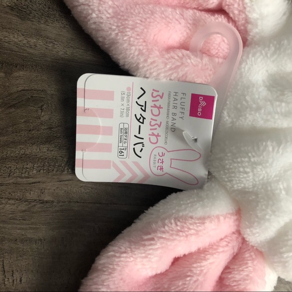 NWT Headband Fluffy White Pink Bunny Ears - Picture 2 of 3